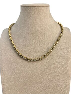 Gold Toned Crystal Tennis Necklace